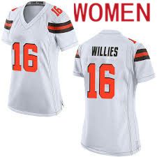 Women Cleveland Browns #16 Derrick Willies Nike White Game NFL Jersey->women nfl jersey->Women Jersey